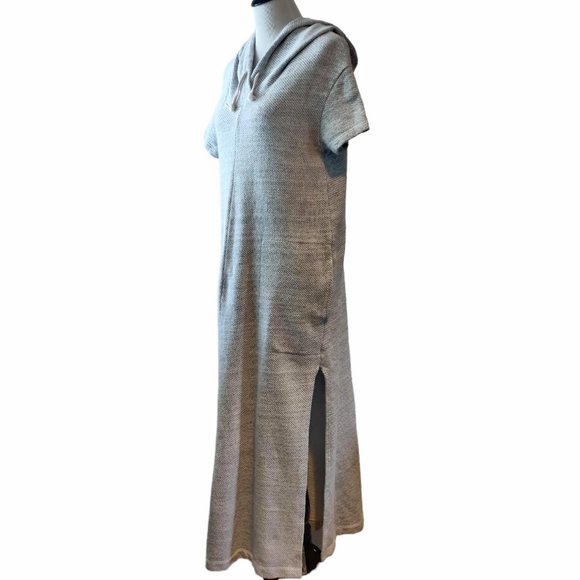 FP Beach Free People Gray Ocean Avenue Hood Pockets Oversized Shapeless Dress S - Picture 2 of 7